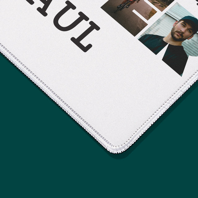 Buchstaben-Collage: Fahrradliebhaber - Mauspad