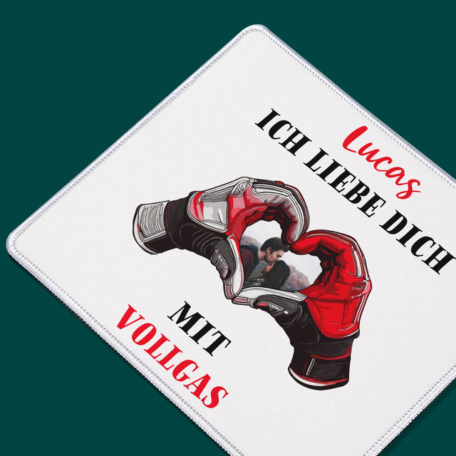 Foto Und Unterschrift: Ich Liebe Dich In Vollen Zügen - Mauspad