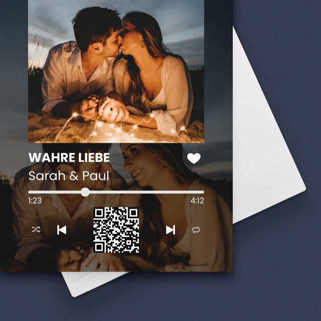 Foto Und Unterschrift: Spotify Mit Deinen Fotos Und Qr-Code - Glückwunschkarte