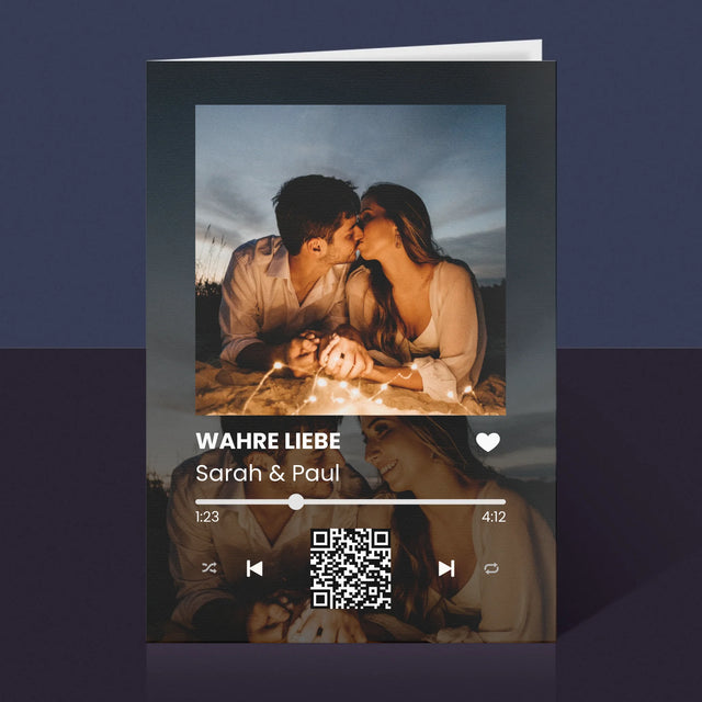 Foto Und Unterschrift: Spotify Mit Deinen Fotos Und Qr-Code - Glückwunschkarte