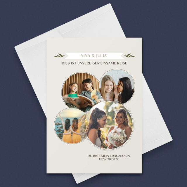 Fotocollage: Dies Ist Unsere Gemeinsame Reise - Glückwunschkarte