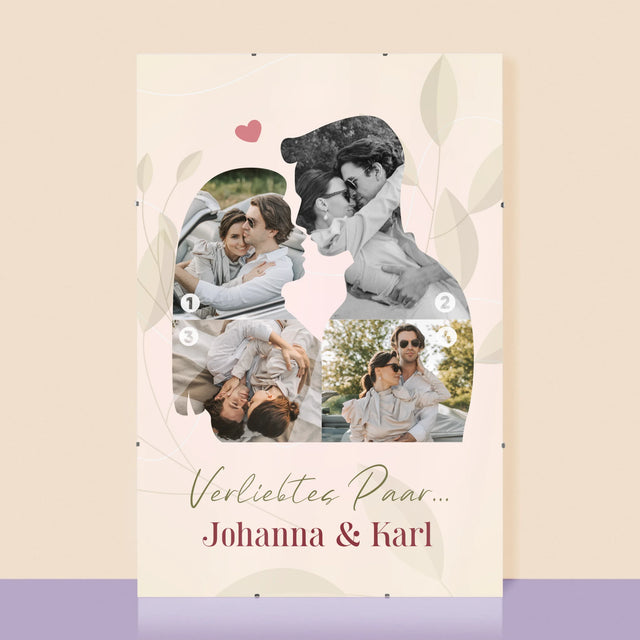 Form-Collage: Verliebtes Paar - Poster