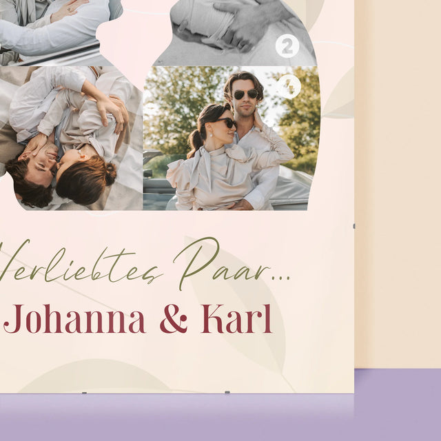 Form-Collage: Verliebtes Paar - Poster