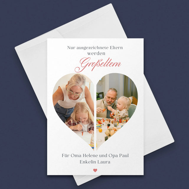 Fotocollage: Ausgezeichnete Eltern Werden Großeltern - Glückwunschkarte