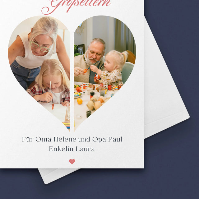 Fotocollage: Ausgezeichnete Eltern Werden Großeltern - Glückwunschkarte
