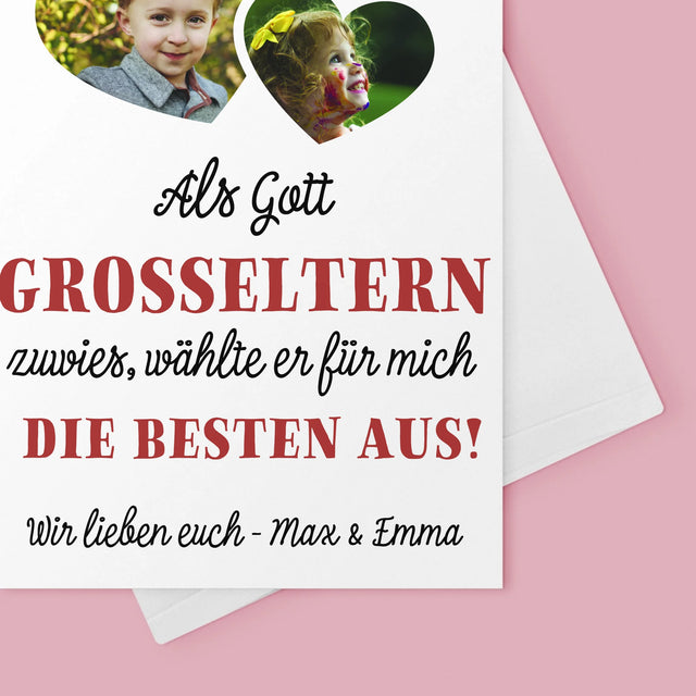 Fotocollage: Als Gott Großeltern Zuwies - Glückwunschkarte