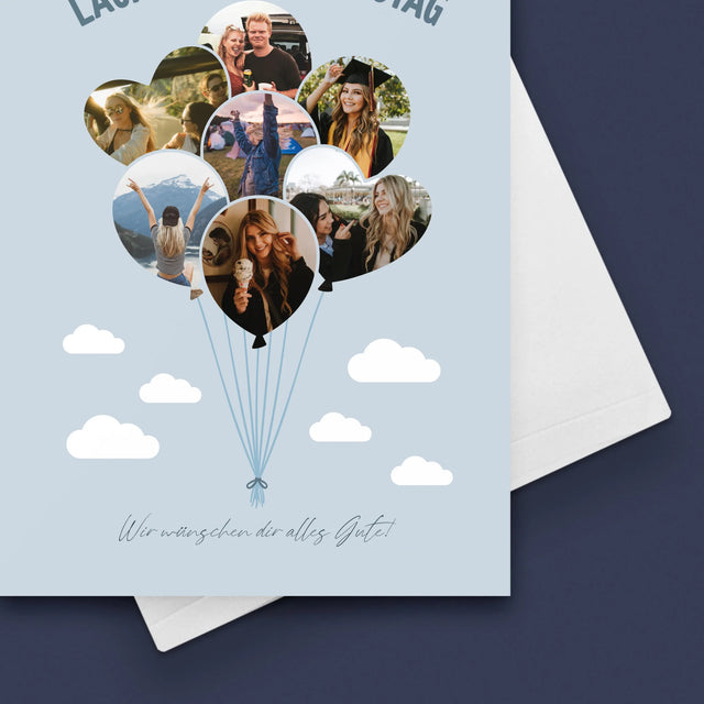 Form-Collage: Dreißig-Luftballons - Glückwunschkarte