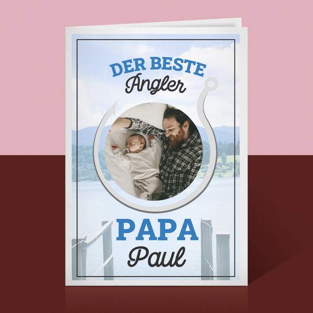 Foto Und Unterschrift: Bester Angel-Vater - Glückwunschkarte