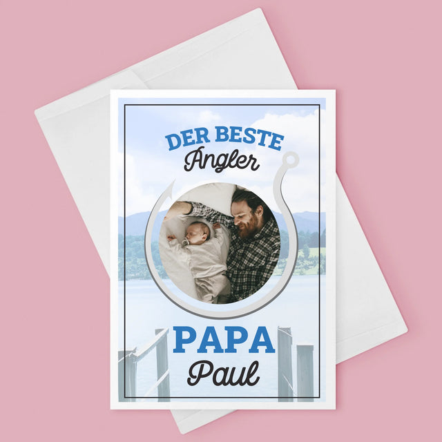 Foto Und Unterschrift: Bester Angel-Vater - Glückwunschkarte