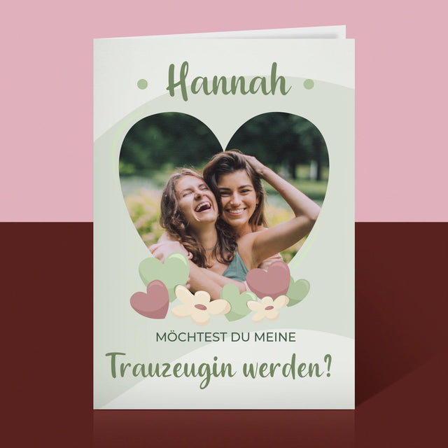 Foto Und Unterschrift: Willst Du Mein Trauzeugin Werden? - Glückwunschkarte