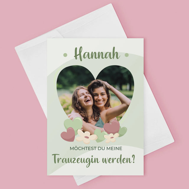 Foto Und Unterschrift: Willst Du Mein Trauzeugin Werden? - Glückwunschkarte
