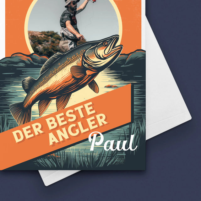 Foto Und Unterschrift: Der Beste Angler - Glückwunschkarte