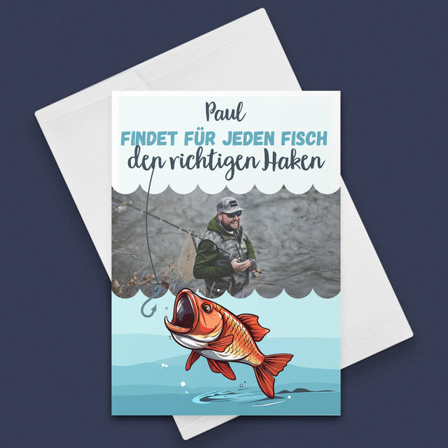 Foto Und Unterschrift: Den Haken Finden - Glückwunschkarte