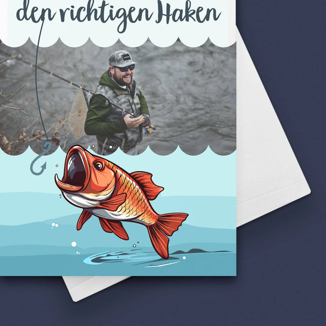 Foto Und Unterschrift: Den Haken Finden - Glückwunschkarte