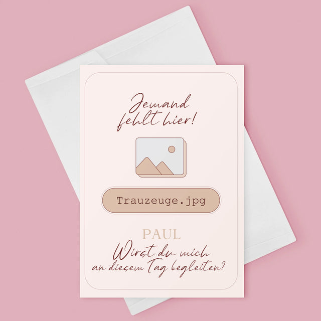 Name Und Unterschrift: Jemand Fehlt - Trauzeuge - Glückwunschkarte