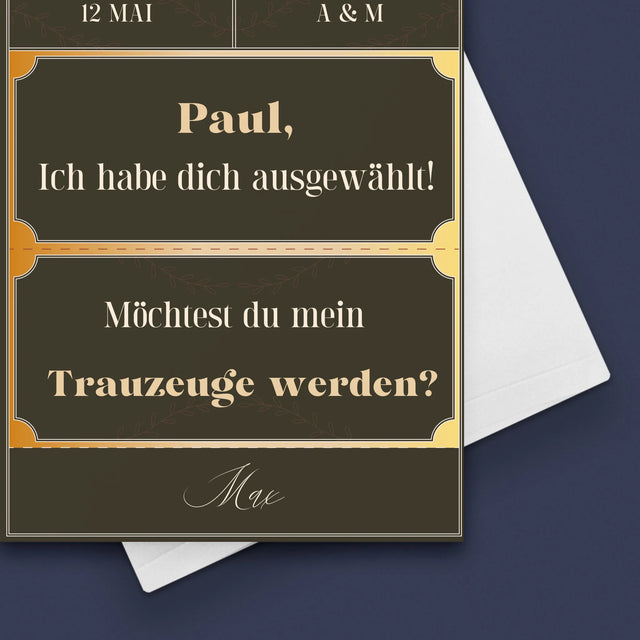 Name Und Unterschrift: Vip-Ticket- Trauzeuge - Glückwunschkarte