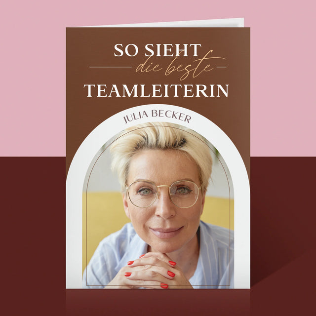 Foto Und Unterschrift: Bester Teamleiter - Glückwunschkarte
