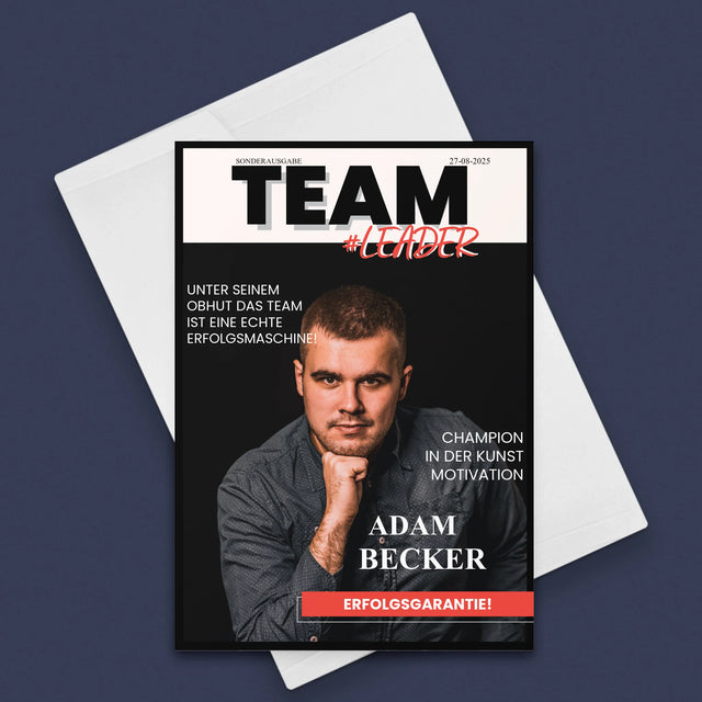 Magazin-Cover: Teamleiter - Glückwunschkarte