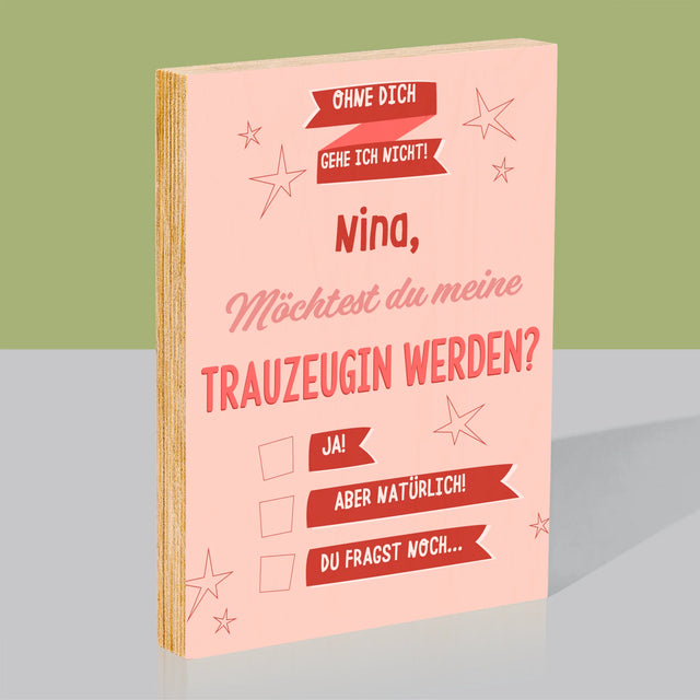 Name Und Unterschrift: Ohne Dich Gehe Ich Nicht - Druck Auf Holz