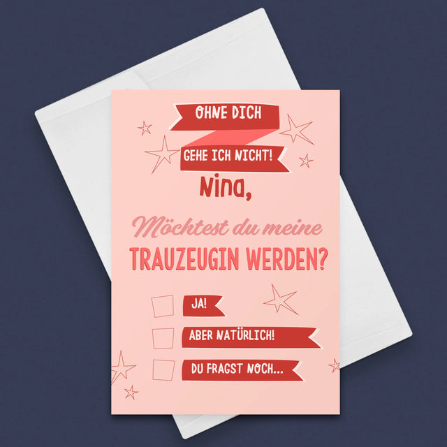 Name Und Unterschrift: Ohne Dich Gehe Ich Nicht - Glückwunschkarte