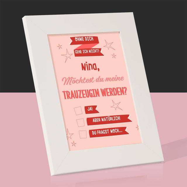 Name Und Unterschrift: Ohne Dich Gehe Ich Nicht - Bilderrahmen