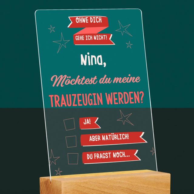 Name Und Unterschrift: Ohne Dich Gehe Ich Nicht - Druck Auf Acrylglas