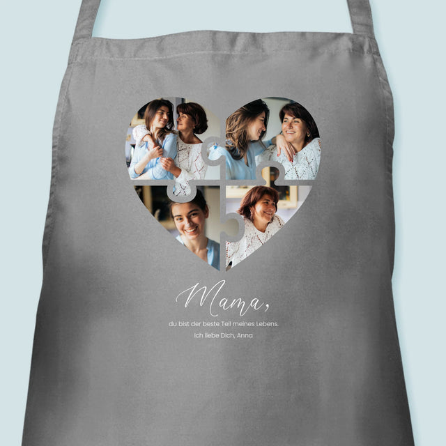 Fotocollage: Herz Puzzle Für Mama - Schürze