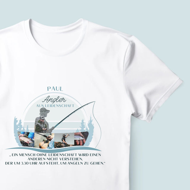 Form aus Fotos: Leidenschaftlicher Fischer – Bedrucktes Herren-T-Shirt | DE