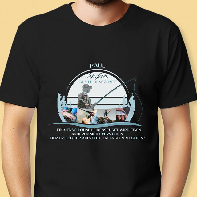 Form aus Fotos: Leidenschaftlicher Fischer – Bedrucktes Herren-T-Shirt | DE