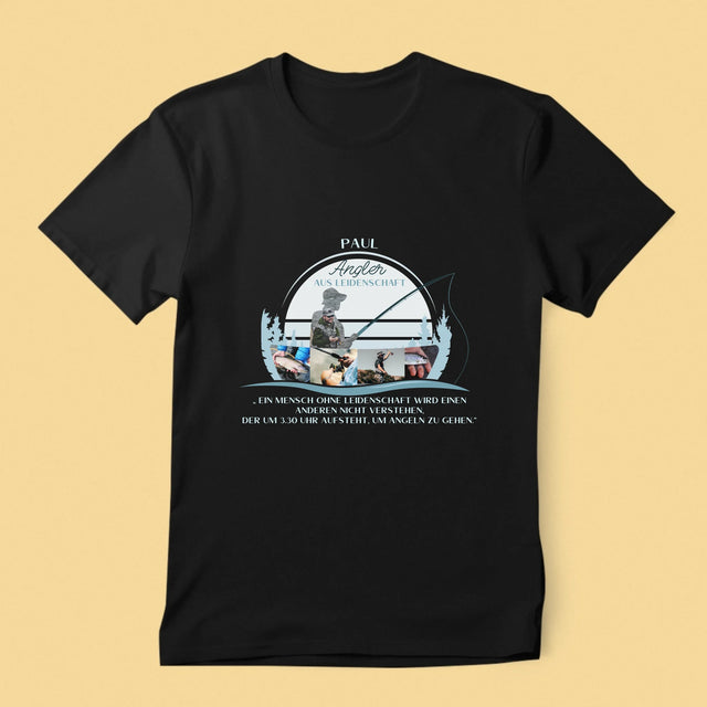 Form aus Fotos: Leidenschaftlicher Fischer – Bedrucktes Herren-T-Shirt | DE