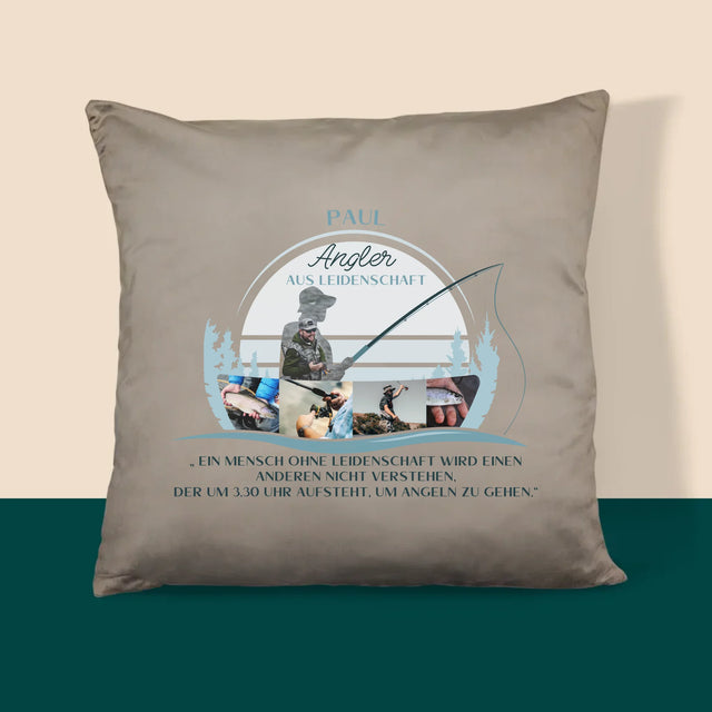 Form aus Fotos: Leidenschaftlicher Fischer – Bedrucktes Kissen | DE