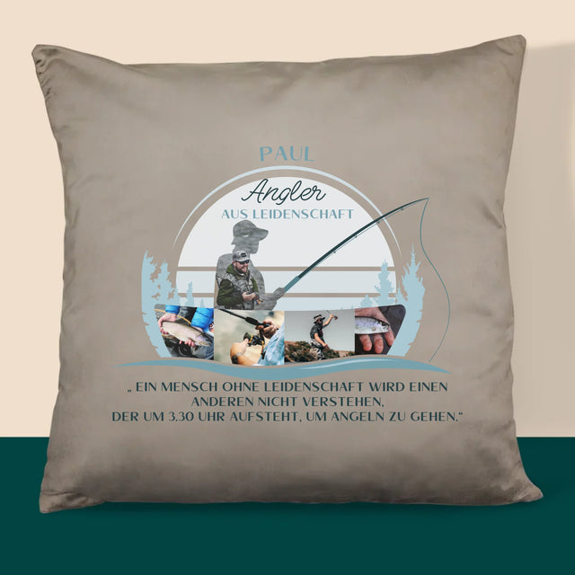 Form aus Fotos: Leidenschaftlicher Fischer – Bedrucktes Kissen | DE