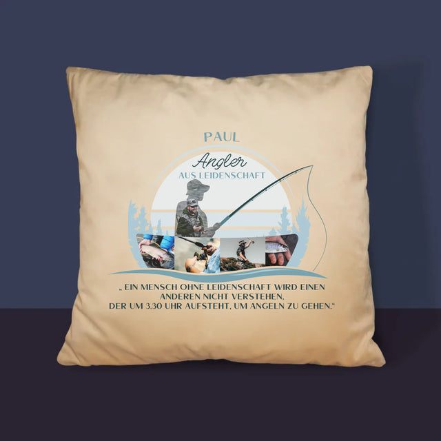 Form aus Fotos: Leidenschaftlicher Fischer – Bedrucktes Kissen | DE