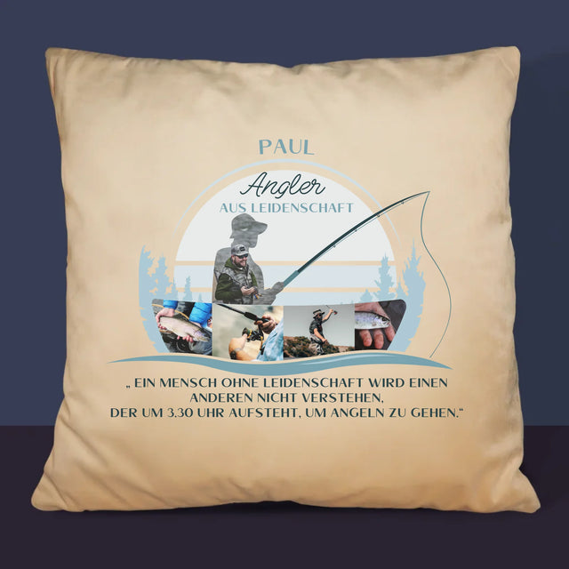 Form aus Fotos: Leidenschaftlicher Fischer – Bedrucktes Kissen | DE