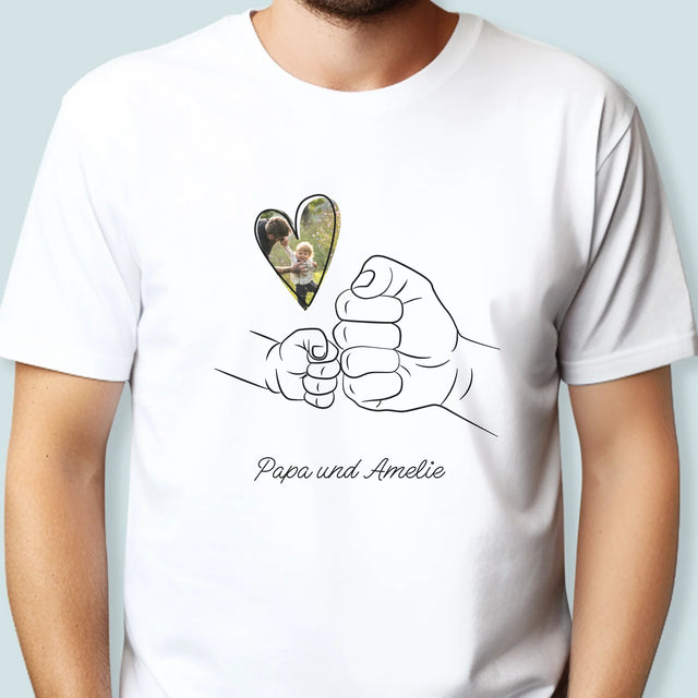 Foto Und Unterschrift: Papa Baby Hand - T-Shirt Für Herren