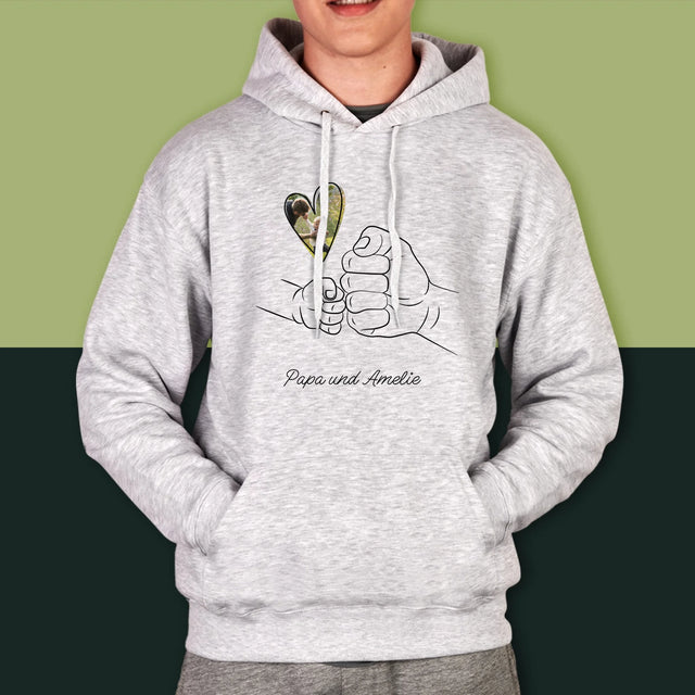 Foto Und Unterschrift: Papa Baby Hand - Kapuzenpullover Für Herren