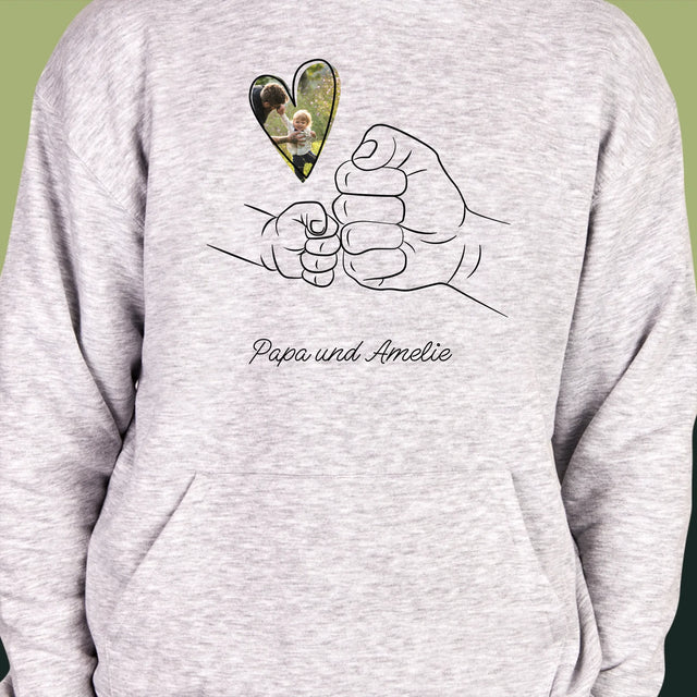 Foto Und Unterschrift: Papa Baby Hand - Kapuzenpullover Für Herren