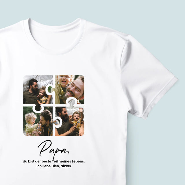 Fotocollage: Puzzle Fotos Für Papa - T-Shirt Für Herren