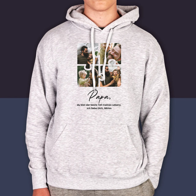 Fotocollage: Puzzle Fotos Für Papa - Kapuzenpullover Für Herren