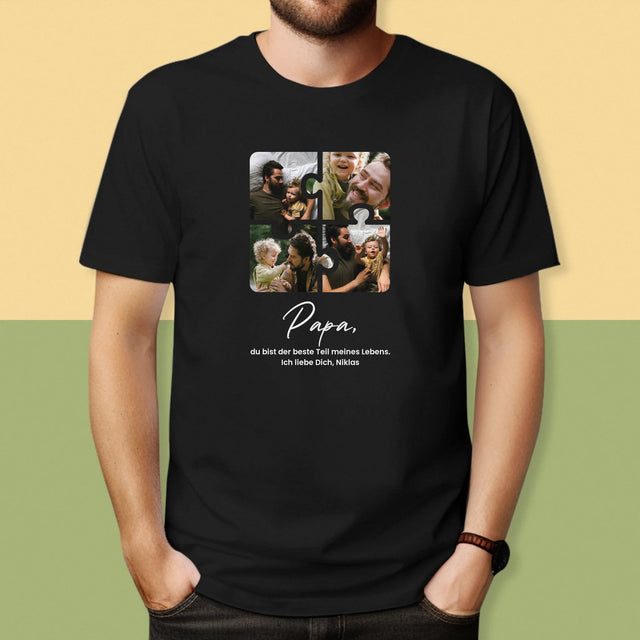 Fotocollage: Puzzle Fotos Für Papa - T-Shirt Für Herren