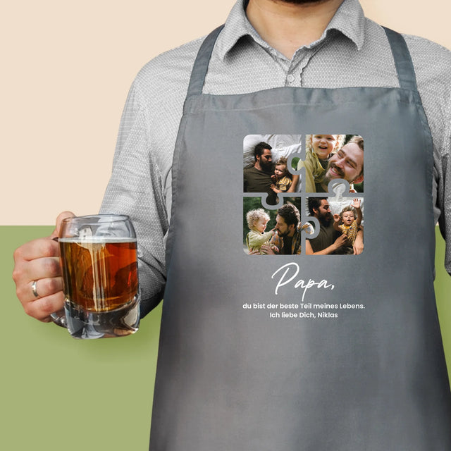 Fotocollage: Puzzle Fotos Für Papa - Schürze