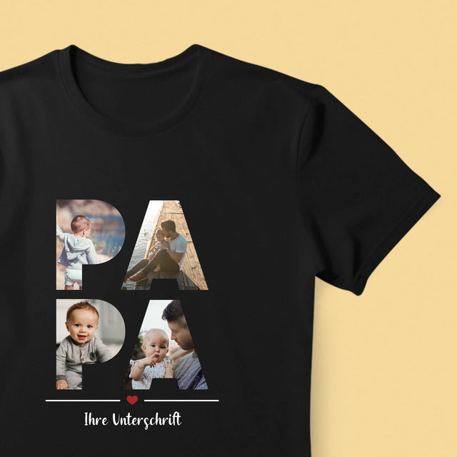 Buchstaben-Collage: Papa - T-Shirt Für Herren