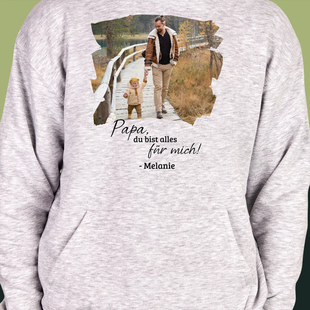 Foto Und Unterschrift: Glückwunschkarte Für Papa - Kapuzenpullover Für Herren