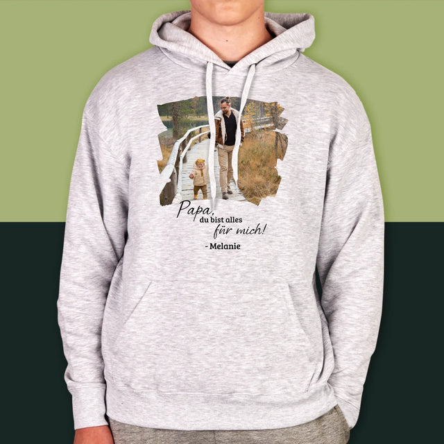 Foto Und Unterschrift: Glückwunschkarte Für Papa - Kapuzenpullover Für Herren
