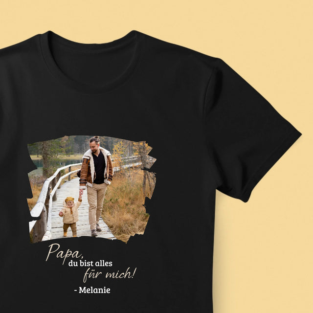 Foto Und Unterschrift: Glückwunschkarte Für Papa - T-Shirt Für Herren
