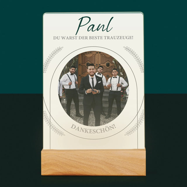 Foto Und Unterschrift: Du Warst Der Beste Trauzeuge - Druck Auf Acrylglas