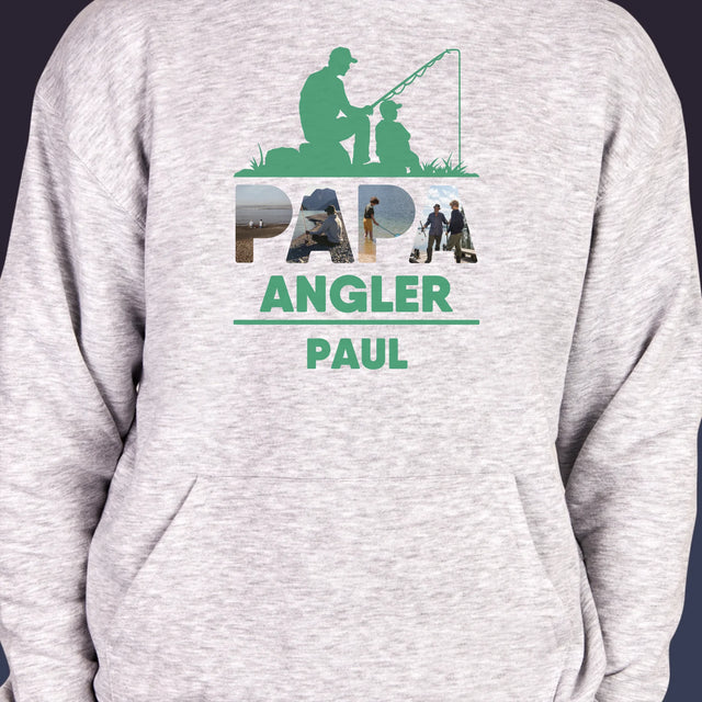 Buchstaben-Collage: Papa - Angler - Kapuzenpullover Für Herren