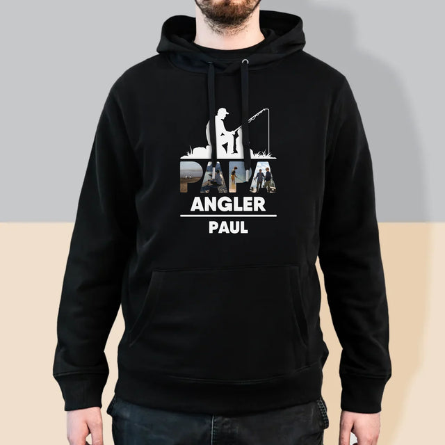 Buchstaben-Collage: Papa - Angler - Kapuzenpullover Für Herren