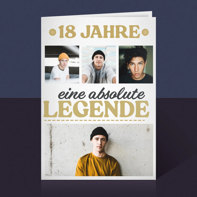 Fotocollage: 18 Jahre Als Legende - Glückwunschkarte