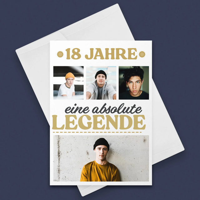 Fotocollage: 18 Jahre Als Legende - Glückwunschkarte